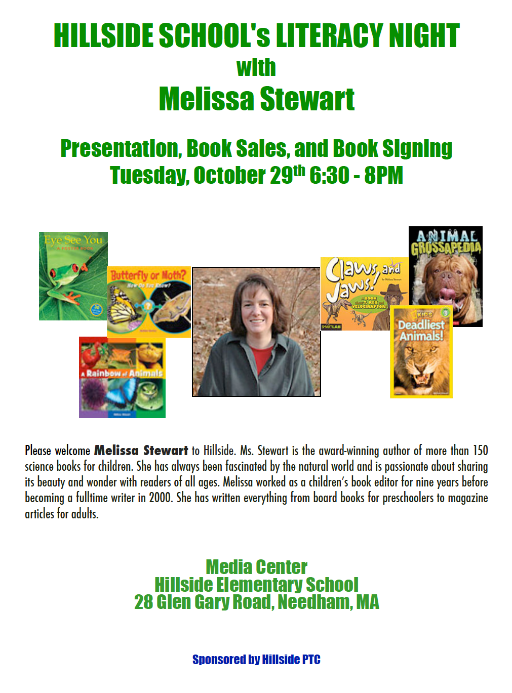 melissa stewart literacy night 2013