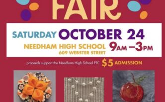 Artisan Craft Fair flyer: Saturday October 24, 9am to 3pm, Needham High School, 609 Webster Street, $5 admission